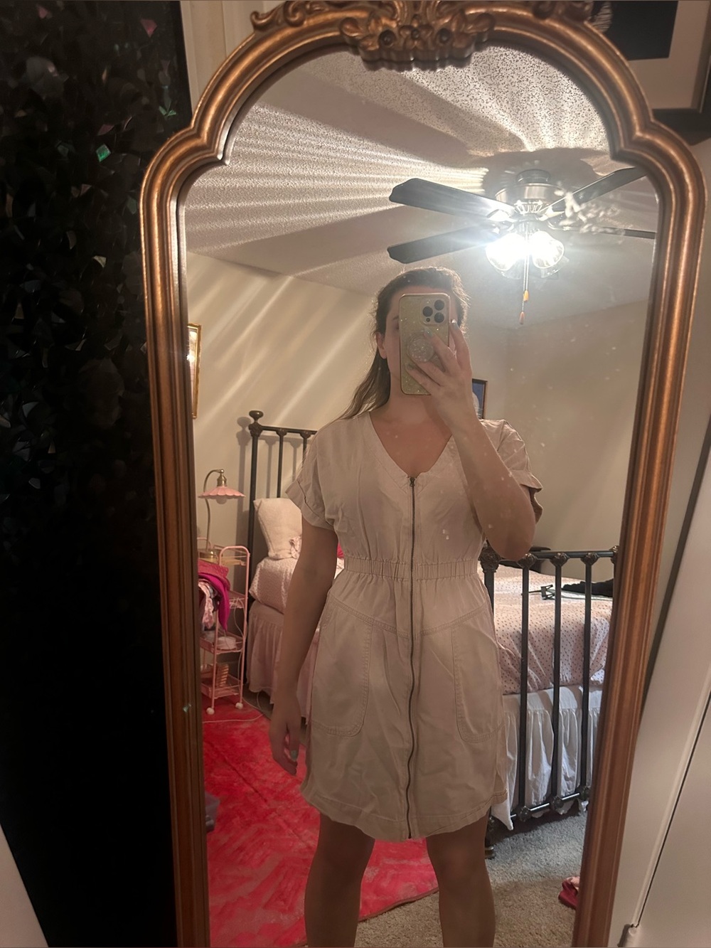 Size Medium Light Pink Zip up Dress